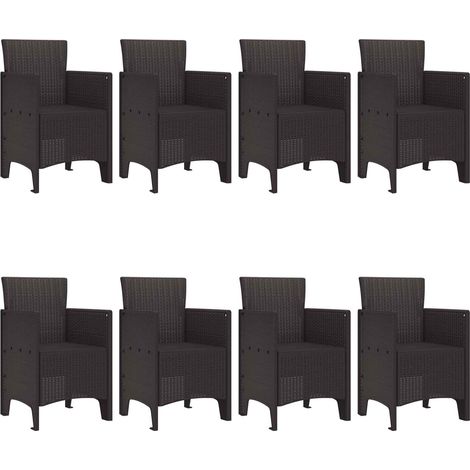 Maison Exclusive - Garten Essgruppe 9 pcs Braun Polypropylen