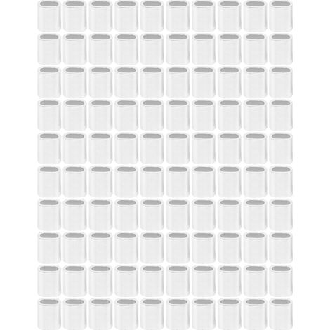 100 embouts en aluminium pour sertissage de câbles en acier, manchon ovale à 1 trou, mandrin de serrage M4 AL6063