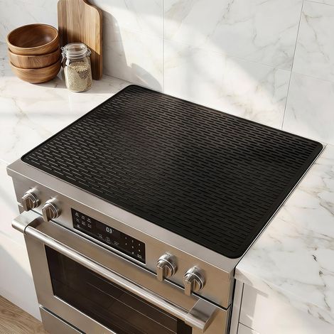 Housse de cuisinière en silicone 76 x 53 cm Plaque en verre protection pour table de cuisson en céramique imperméable pour induction tapis de protection (1/5)