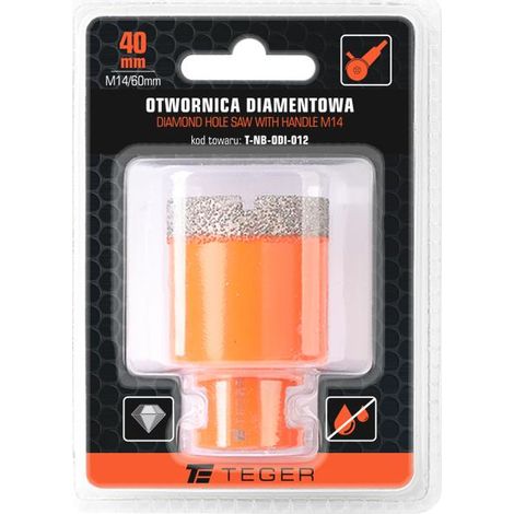 Sega a tazza diamantata con mandrino M14/40 mm (1/3)