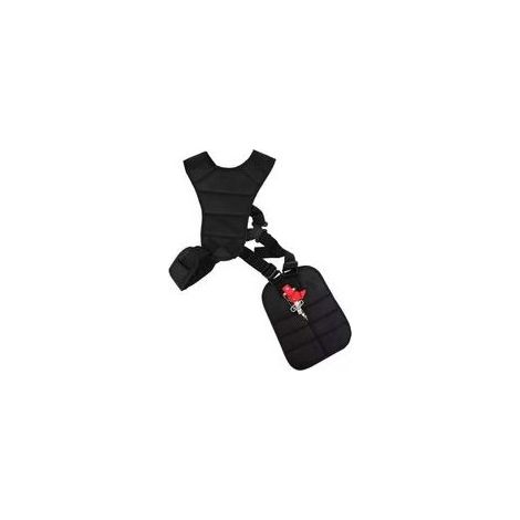Ceinture de suspension pour débroussailleuse avec sangles réglables double épaule, ceinture d’épaule pour débroussailleuse ou taille-haie, équipement ergonomique pour travaux de jardin – noir (1/5)