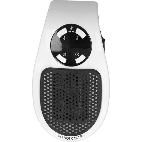 Petit radiateur d'appoint 500 W à température constante, silencieux et protégé contre la surchauffe, blanc, idéal pour la maison et le bureau (prise UE 220 V). (1/5)