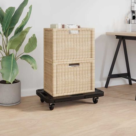 Soportes con ruedas 2 uds polipropileno negro 58x38x12 cm vidaXL (1/5)