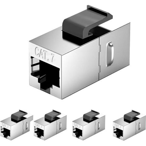 Prises RJ45 Keystone Cat 7 – Lot de 5 connecteurs haute performance pour réseau Gigabit, compatibles avec norme ISO/IEC 11801 (1/5)