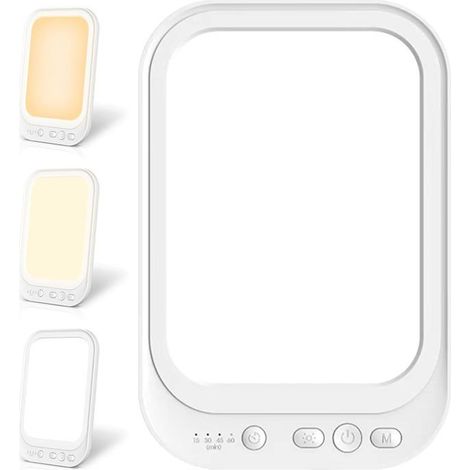 KLVGTIFS PU - Lampe de luminothérapie 10 000 lux avec 4 minuteries,3 températures de couleur,lampe LED imitant la lumière du jour,support pliable (1/5)