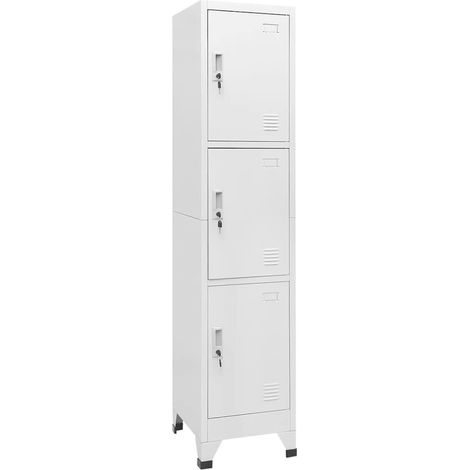 Armario taquilla con 3 compartimentos 38x45x180 cm vidaXL