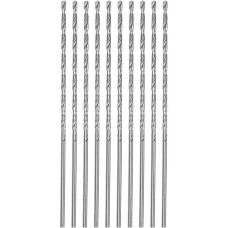 Foret Hélicoïdal - 2 mm - Longueur 200 mm - Pour Métal Bois Plastique PVC - 10 Pièces (1/4)