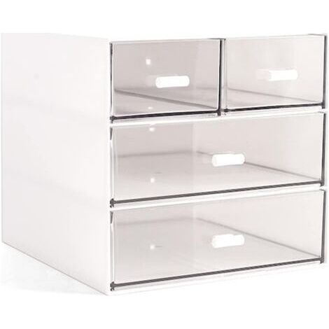 NALOOKAMIC Bo��te de rangement �� 4 tiroirs, blanche.
