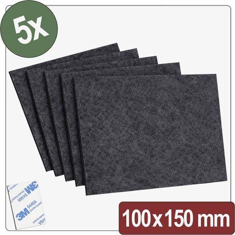 Quadrios 26SA138 Feltrini autoadesivo, rotondo Nero (L x L x A) 100 x 150 x 4 mm 5 pz.