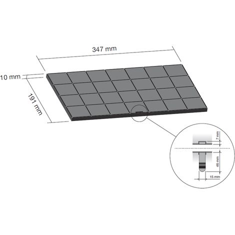 Ersatzteil - Filtre charbon FCHAR 350x191x9 - - AIRFORCE, WHIRLPOOL, BAUKNECHT