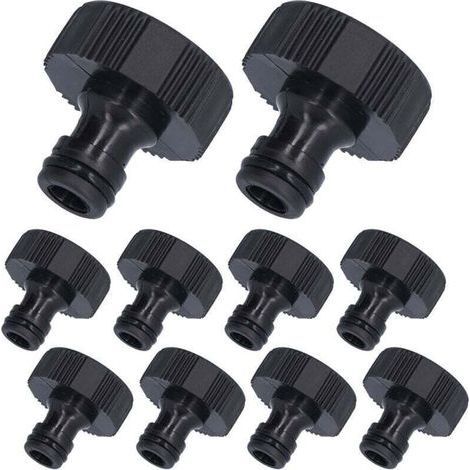 10pcs 15mm Thread Adapters, Durable Leakproof Plastic Pipe Fittings for Yard and Garden, G1 Female (1/4)