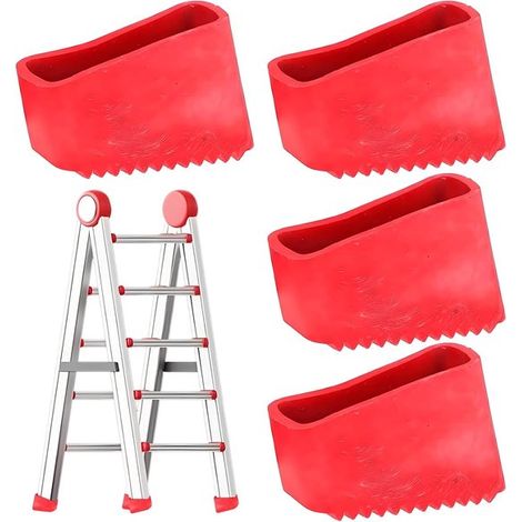 Set de 4 tapis antidérapants pour pieds d'échelle – Caoutchouc – Empêche le glissement – Accessoire pour bricolage (1/5)