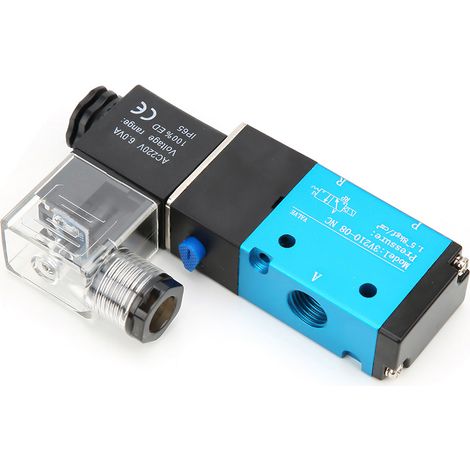 Électrovanne 3V210-08 à 2 positions et 5 voies, filetage PT1/4", 1,2 MPa (170 psi), indice de protection IP65 (220 V CA) (1/5)