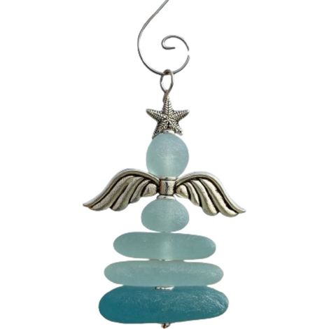 Pendentif Verre De Mer - Ornements De Noël En Acrylique Forme D'ange - Décoration Arbre De Noël Et Guirlandes - Lot De 1 (1/5)