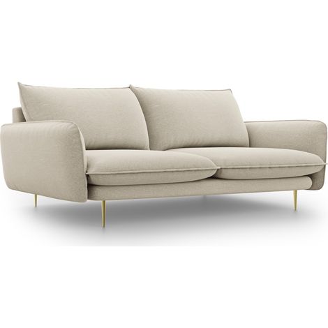 Canapé 3 places en tissu structurel beige (1/5)