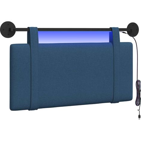 Hängendes Kopfteil Blau Stoff vidaXL