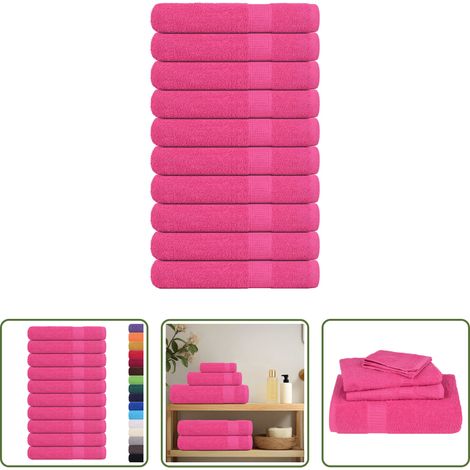 vidaXL Hygiene - Saunatücher FROGN 10 Stk. Rosa 80x200 cm 360 g/m² (1/5)
