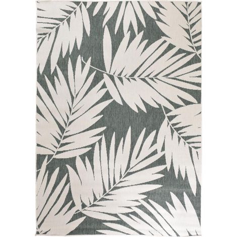 Tapis extérieur, kilim reversible LYN2 P REVERSIBLE 120x170 vert et beige