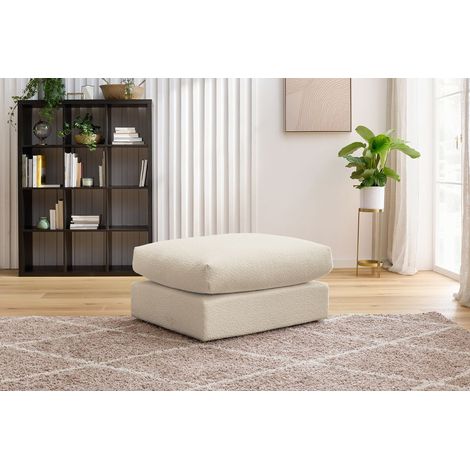 BOBOCHIC - Pouf ultra moelleux PARIS tissu bouclette Beige (1/5)