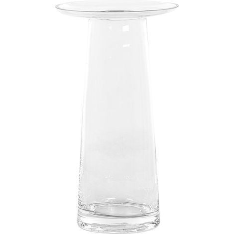 Florero de vidrio transparente 26 cm sobremesa accesorio moderno Manna
