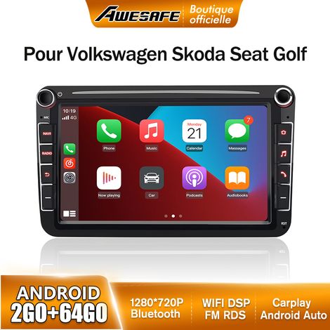 AWESAFE Autoradio Android 13 pour Golf 5 6 VW Passat Polo Seat Skoda 2Go+64Go avec 8'' Écran Tactile Carplay Android Auto GPS (1/5)