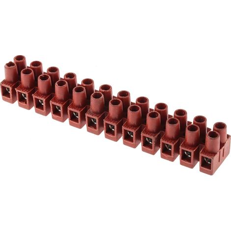 Bornier de raccordement RS PRO, 12 pôles , 8mm, A visser, 24A ( Prix pour Paquet de 5 ) (1/3)