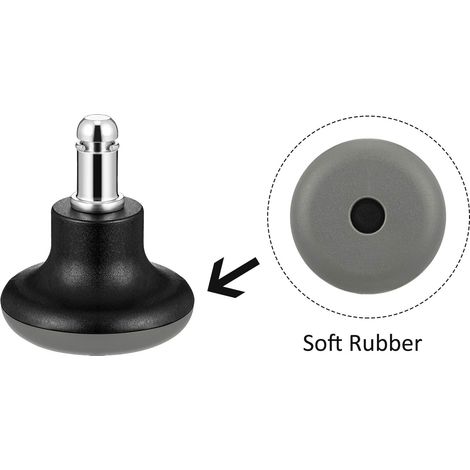Replacement Chair Wheels Swivel Wheels for Office Chair, 2 Inch High Profile Stool Bell Glides 5 Pieces (Black) (1/5)