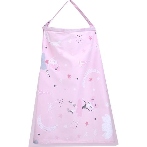 Tablier d'allaitement respirant pour bébé - Couverture de confidentialité avec bretelles élastiques rose (1/5)