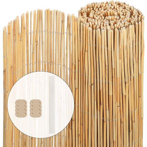VOUNOT Recinzione in Canna Naturale, Reed Screening Schermo Privacy con Clips di Fissaggio 90x300cm (1/5)
