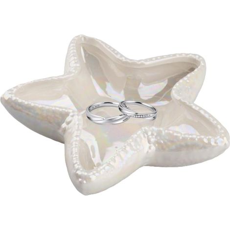 Étoile de Mer Coupelle Bijoux-Plateau Ceramique-Porte-clés Entrée/Couloir - Vide Poche Décoratif-13.5 x 13.5 x 5.5cm (1/5)