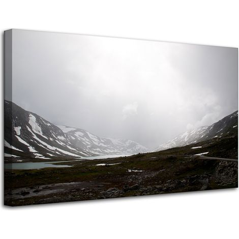 Leinwanddruck Natur Tal Berge 80x50 cm