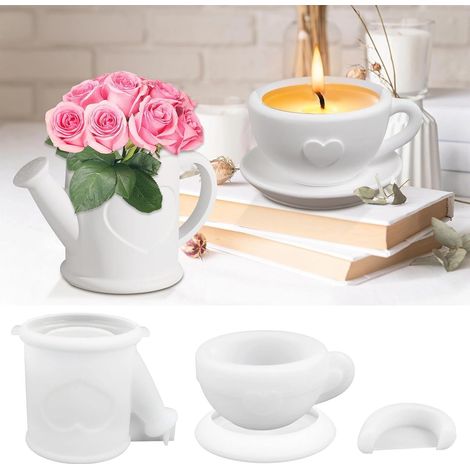 Lot de 2 moules en silicone avec arrosoir et photophore (1/5)
