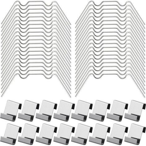 100Pcs Clips de Vitrage pour Serre Inclure 50Type W Serre Pinces en Acier Inoxydable et 50 Clips de Type Z pour Vitre de Serre (1/5)