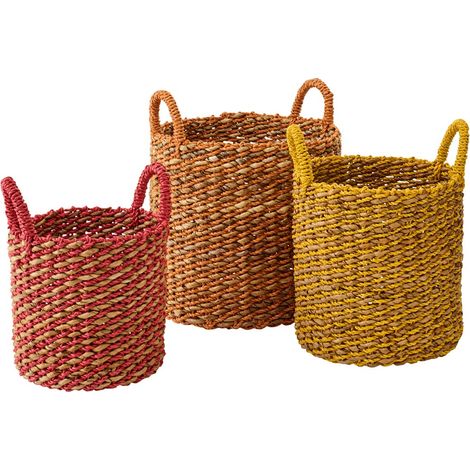 Lot de 3 Paniers de Rangement "Sammy" 48cm Multicolore