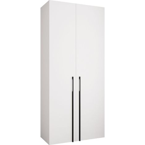 Armario Hartford 569, Blanco, 246x110x52cm, Puertas de armario: Con bisagras, Número de estantes: 6