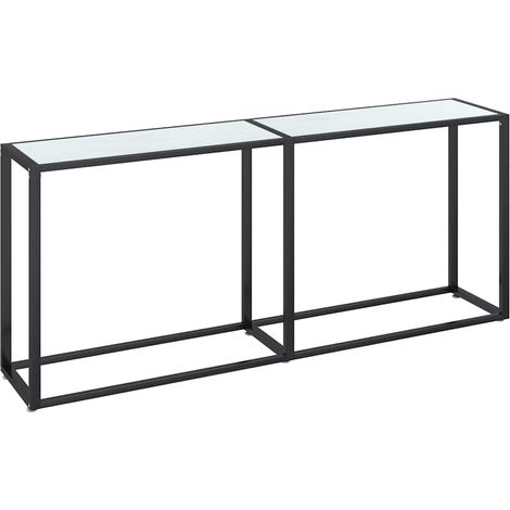 Maison Exclusive - Table console Marbre blanc 180x35x75,5 cm Verre trempé (1/5)