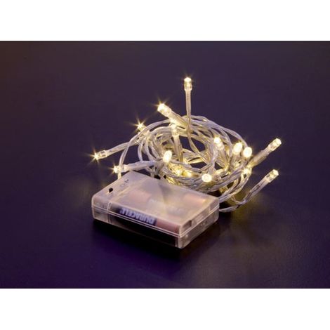 Mini-Tischlampe LED - 2 m - 20 warmweiße Lampen - Transparenter Kabel - Dimmer - Batterien nicht enthalten