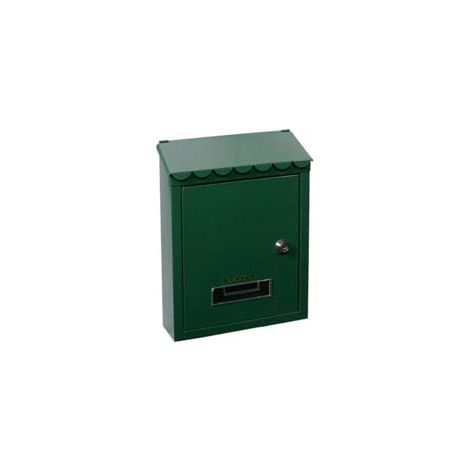 CASSETTA POSTALE MEDIA CON TETTO E CHIAVE A CILINDRO VERDE  cm.21x7x30h.  colore verde    QUALITY