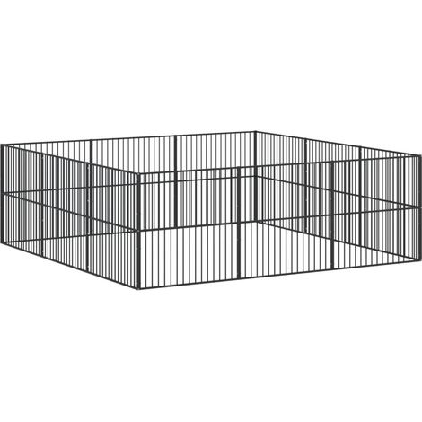 Maison Exclusive - Box per Cani 12 Pannelli Nero Acciaio Zincato