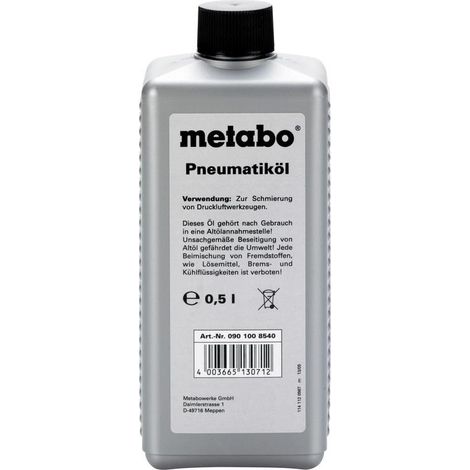 Olio METABO per macchine pneumatiche 0,5l 0901008540