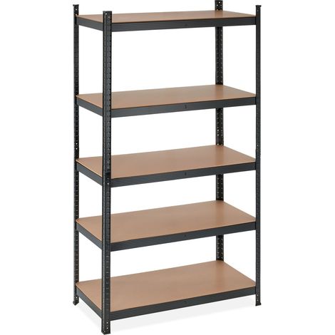 Scaffale porta attrezzi regolabile 90 x 40 x 185 cm in MDF nero 130012360