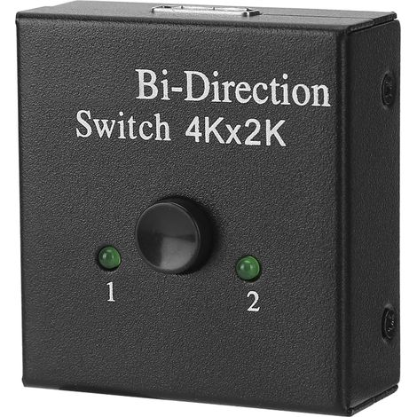 Convertisseur Bidirectionnel HDMI 2 en 1, Switch et Splitter Vidéo 1 Entrée 2 Sorties (Noir) (1/5)