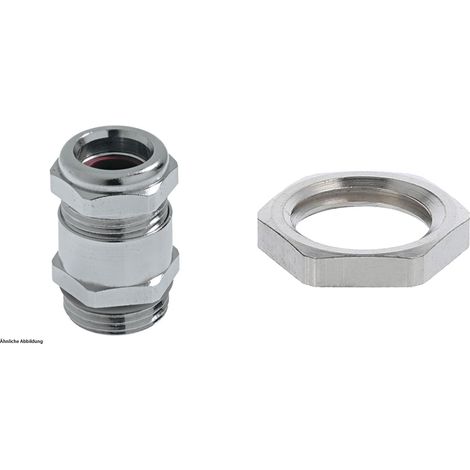LAPP Verschraubung mit Gegenmutter M12x1,5 druckwasserdichte Messing (CuZn) vernickelt Gewindelänge 5,0mm - 1 Stück