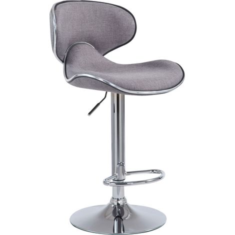 Sgabello da bar girevole x1 design moderno in tessuto grigio supporto in metallo cromato 100005079