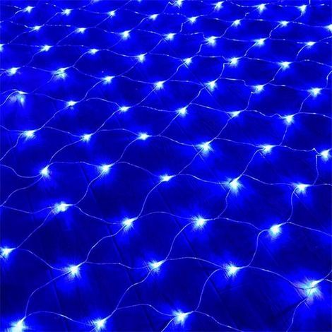 Guirlande Lumineuses Filet,192 LED Filet Lumineux 3M X 2M 8 Modes énergie étanche,Dimmable pour Chambre Noël Mariage Soirée Maison Jardin,bleu (1/5)