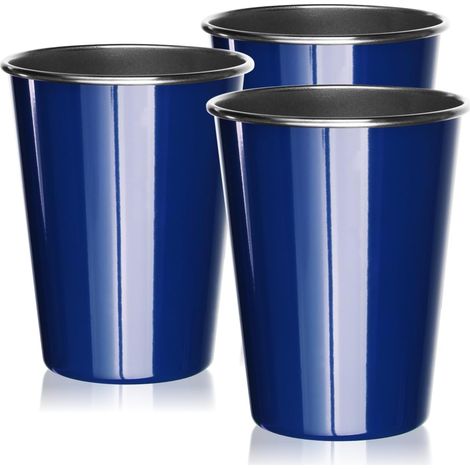 Lot de 3 gobelets en acier inoxydable bleu - Gobelets de haute qualité 500 ml - Gobelets de camping - Incassables et sans BPA (3 pièces - Bleu) (1/5)