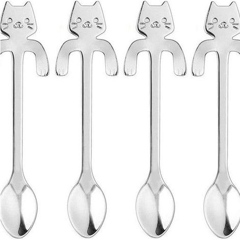 Service à thé 4 pièces pour chats, comprenant un petit gâteau sucré, un expresso, une glace et de la vaisselle. (1/5)