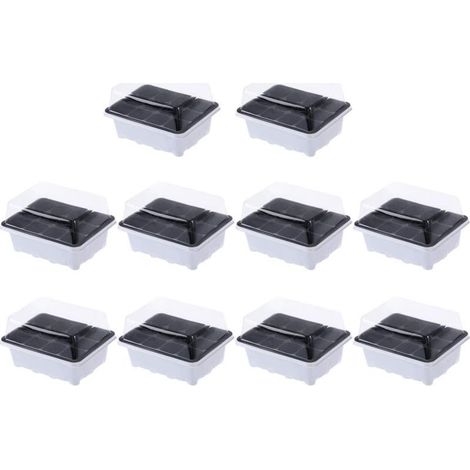Paquet de 10 Plateaux de Semences Plateau de Germination Plateaux de démarrage Diffuseurs de serres Plant Grooming Set de serre intérieure pour la culture des plantes-Fei Yu (1/4)