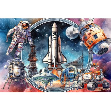 Kinderfototapete Raumstation, Satelliten, Raketen M149 300x200 (1/5)