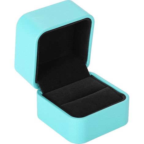 Boîte de rangement de bijoux en cuir PU, boîte d'emballage d'accessoires cadeaux de bijoux (boîte à bagues) (1/5)